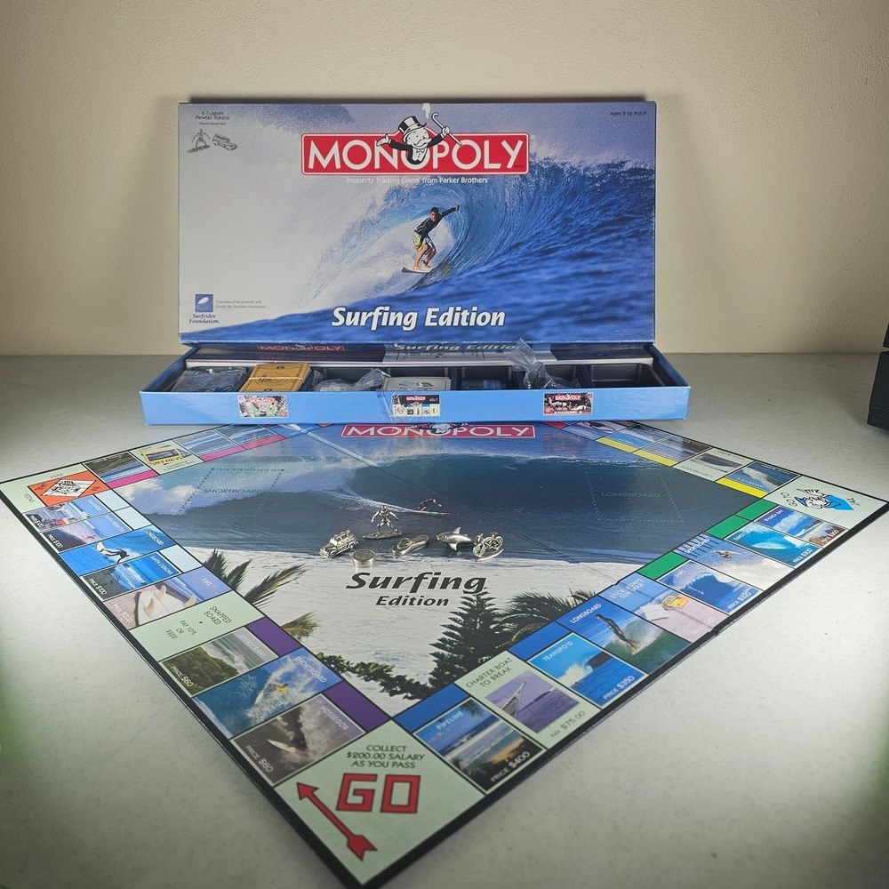 Monopoly Surfing Edition 2003 Board Game California Surf ‎ USAopoly